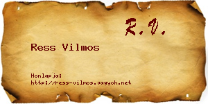 Ress Vilmos névjegykártya