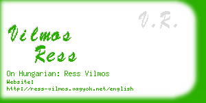 vilmos ress business card